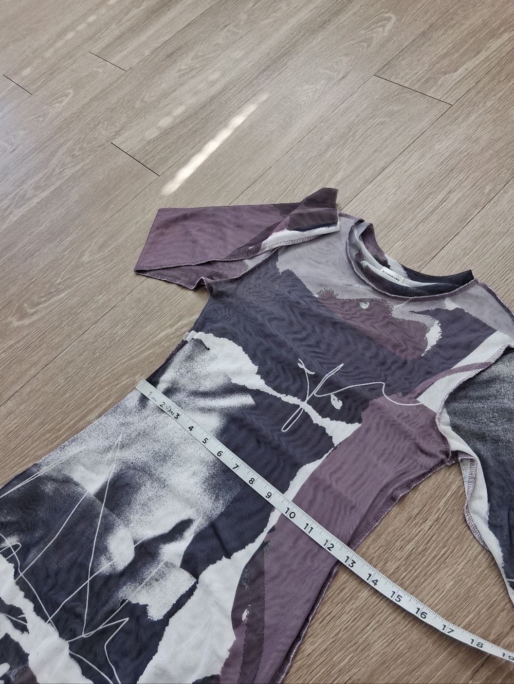 Inamorata Vita Mini Dress Mesh Purple Abstract - Picture 9 of 14
